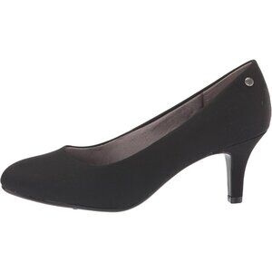 LifeStride Women Black Smooth Polyurethane Closed Pointed Toes Kitten Heel Pumps